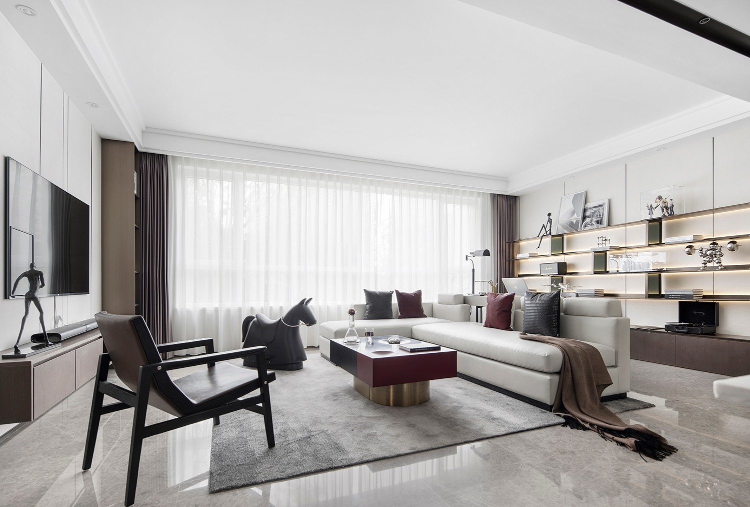 現代輕奢風格家裝設計室內裝修效果圖-客廳 現代輕奢風格家裝設計室內裝修效果圖-客廳