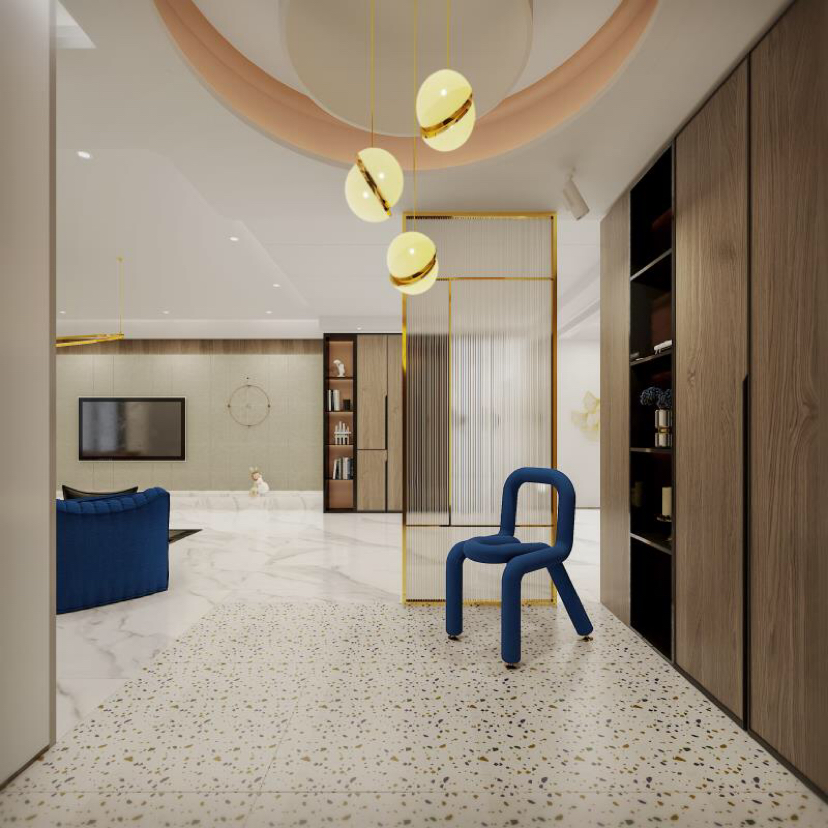 現(xiàn)代輕奢風(fēng)格家裝設(shè)計(jì)室內(nèi)裝修效果圖-玄關(guān) 現(xiàn)代輕奢風(fēng)格家裝設(shè)計(jì)室內(nèi)裝修效果圖-玄關(guān)