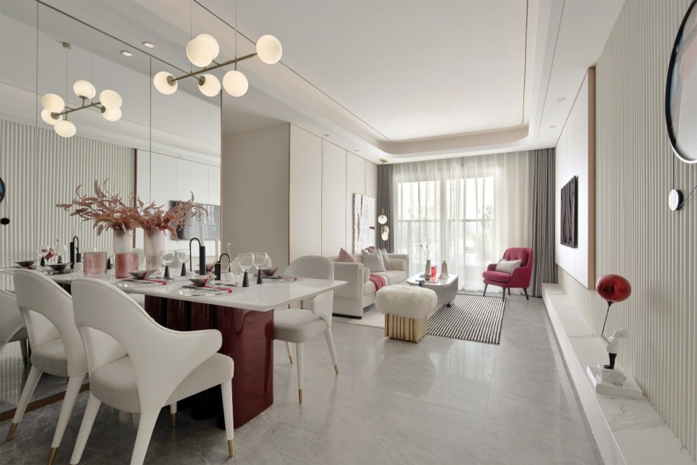 現代輕奢風格室內設計家裝案例-客餐廳 現代輕奢風格室內設計家裝案例-客餐廳
