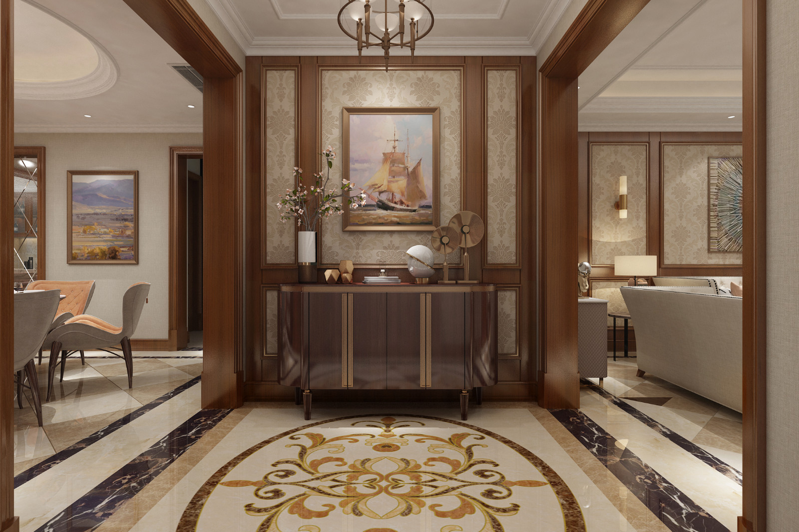 歐式風格家裝設(shè)計室內(nèi)裝修效果圖-玄關(guān) 歐式風格家裝設(shè)計室內(nèi)裝修效果圖-玄關(guān)