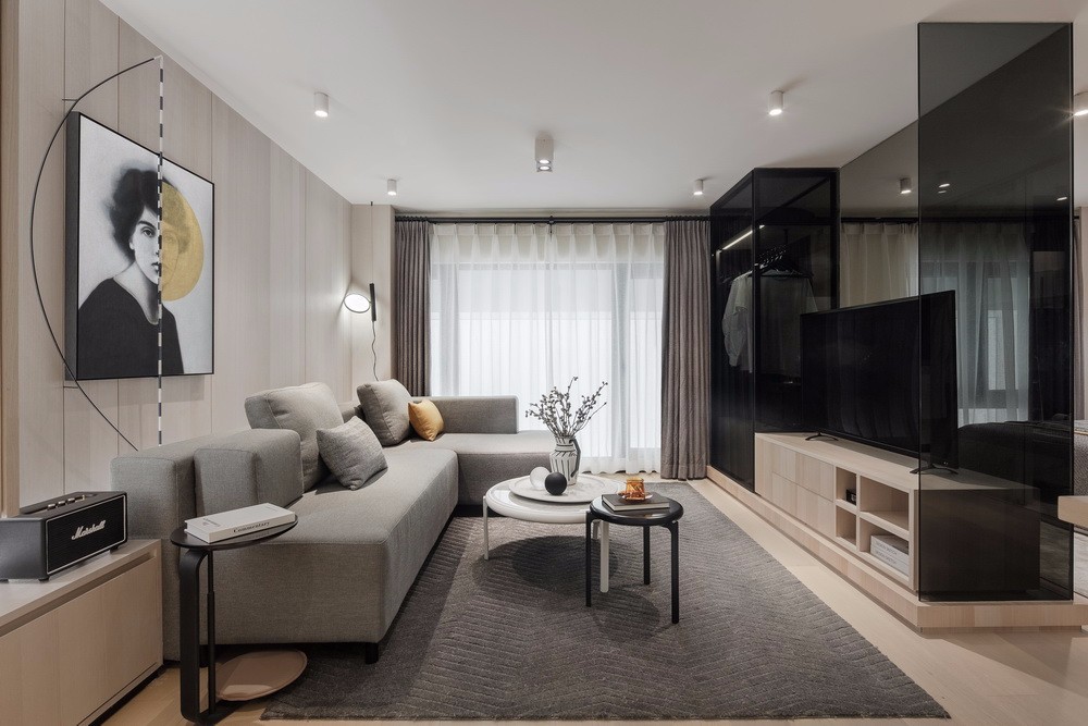 現代簡約風格室內家裝案例效果圖-二層客廳 現代簡約風格室內家裝案例效果圖-二層客廳