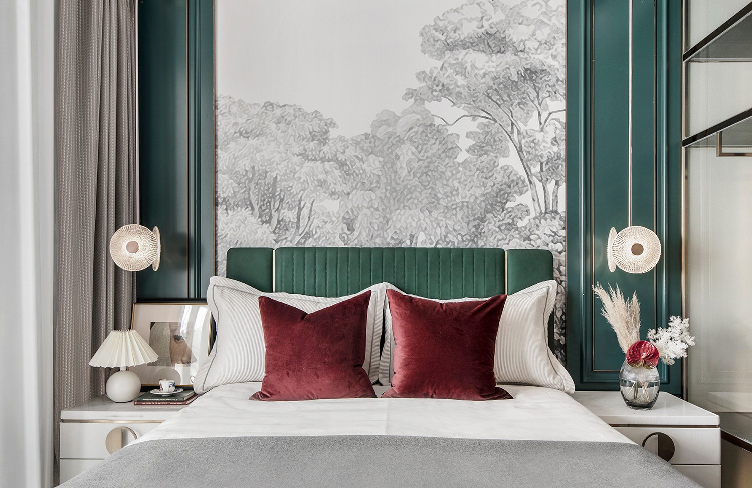 莫蘭迪輕奢風格室內設計家裝案例-臥室 莫蘭迪輕奢風格室內設計家裝案例-臥室