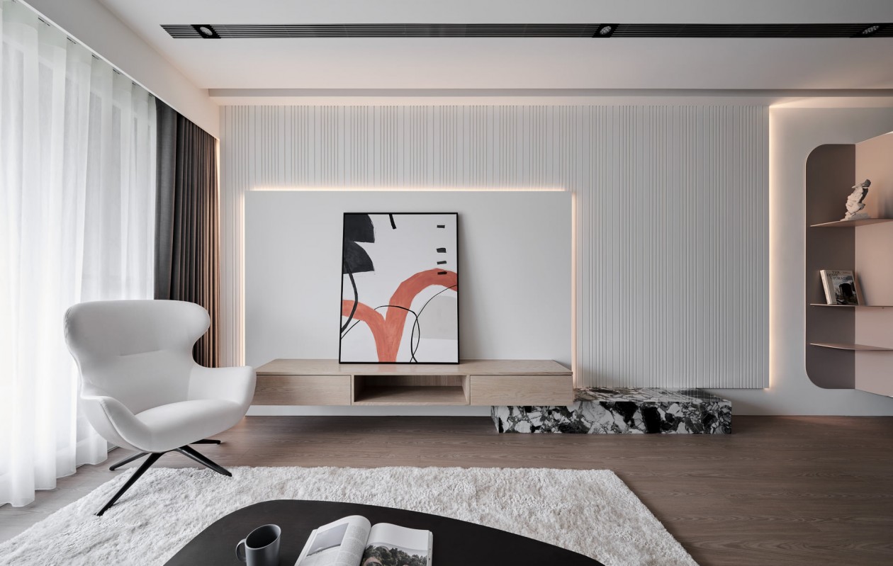 現代簡約風格室內設計家裝案例-客廳背景墻 現代簡約風格室內設計家裝案例-客廳背景墻