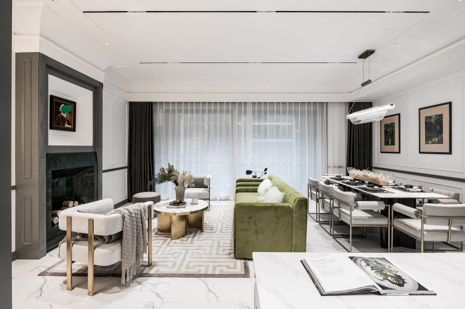 歐式輕奢風格家裝設計室內裝修效果圖-客餐廳 歐式輕奢風格家裝設計室內裝修效果圖-客餐廳