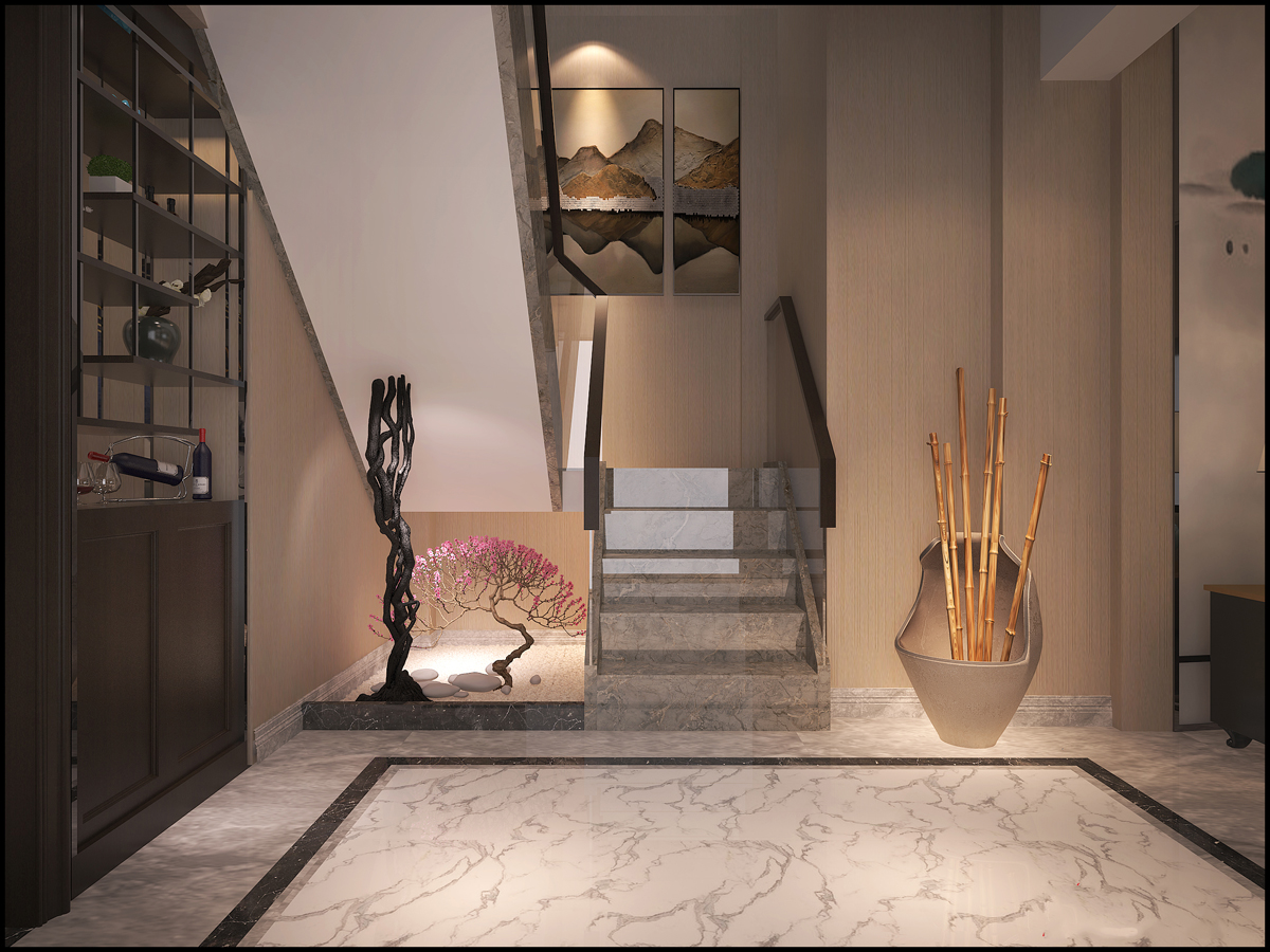 現代前衛風格室內裝修效果圖-國際花園城芙蓉苑三居156平米-樓梯間 現代前衛風格室內裝修效果圖-國際花園城芙蓉苑三居156平米-樓梯間