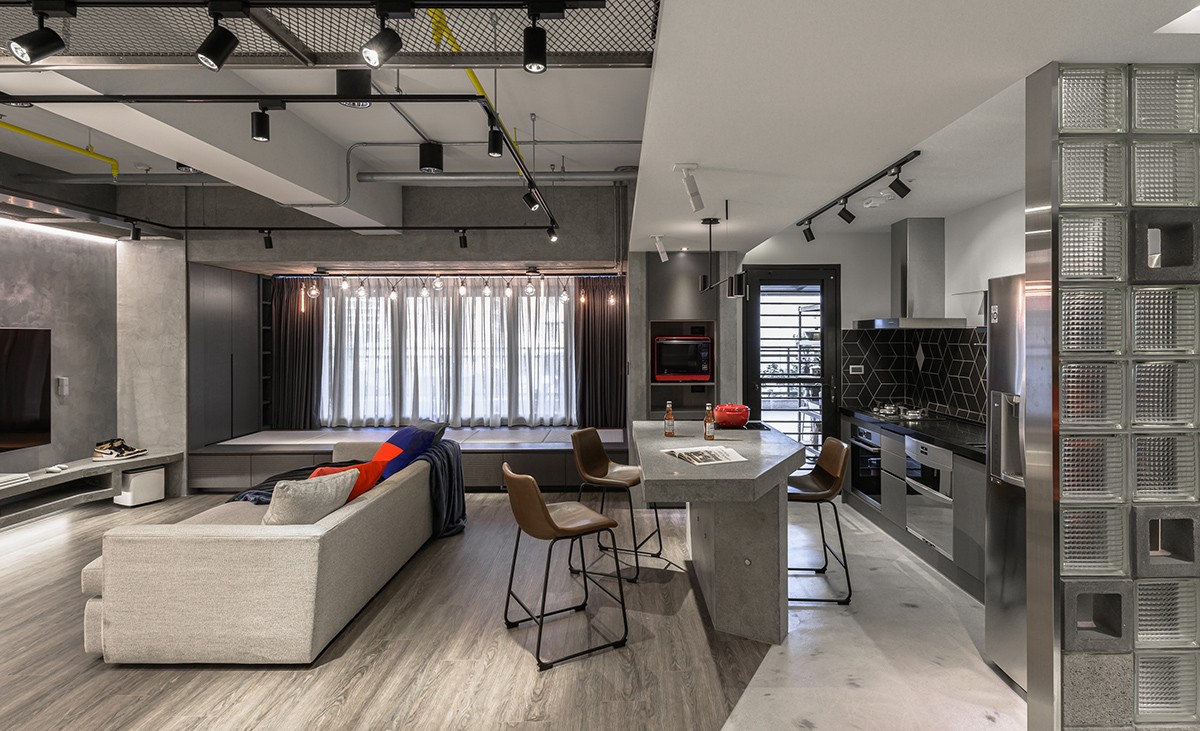 現代工業風格家裝設計室內裝修效果圖-客餐廳 現代工業風格家裝設計室內裝修效果圖-客餐廳