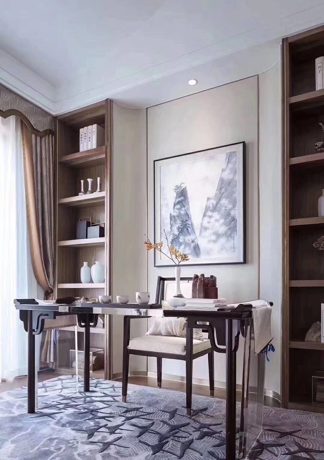 綠地璀璨天城三居130平米新中式風格裝修案例-書房 綠地璀璨天城三居130平米新中式風格裝修案例-書房