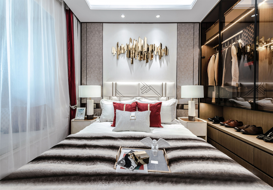摩登輕奢風(fēng)格室內(nèi)家裝案例效果圖-主臥 摩登輕奢風(fēng)格室內(nèi)家裝案例效果圖-主臥