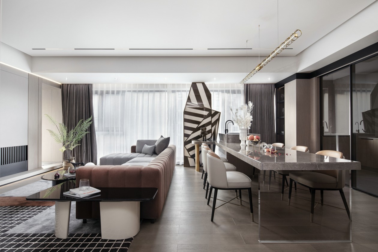 現(xiàn)代輕奢風格室內設計家裝案例-客餐廳 現(xiàn)代輕奢風格室內設計家裝案例-客餐廳