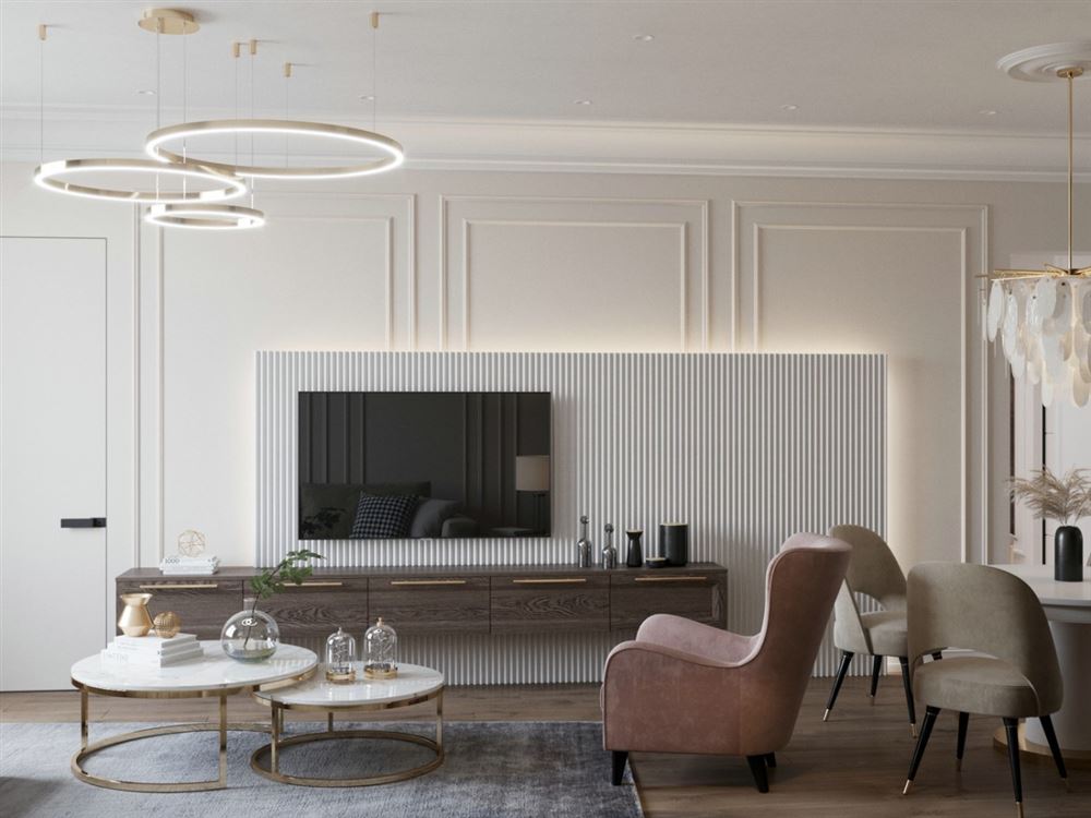 陽江市美的公園大觀輕奢風格三居室裝修案例