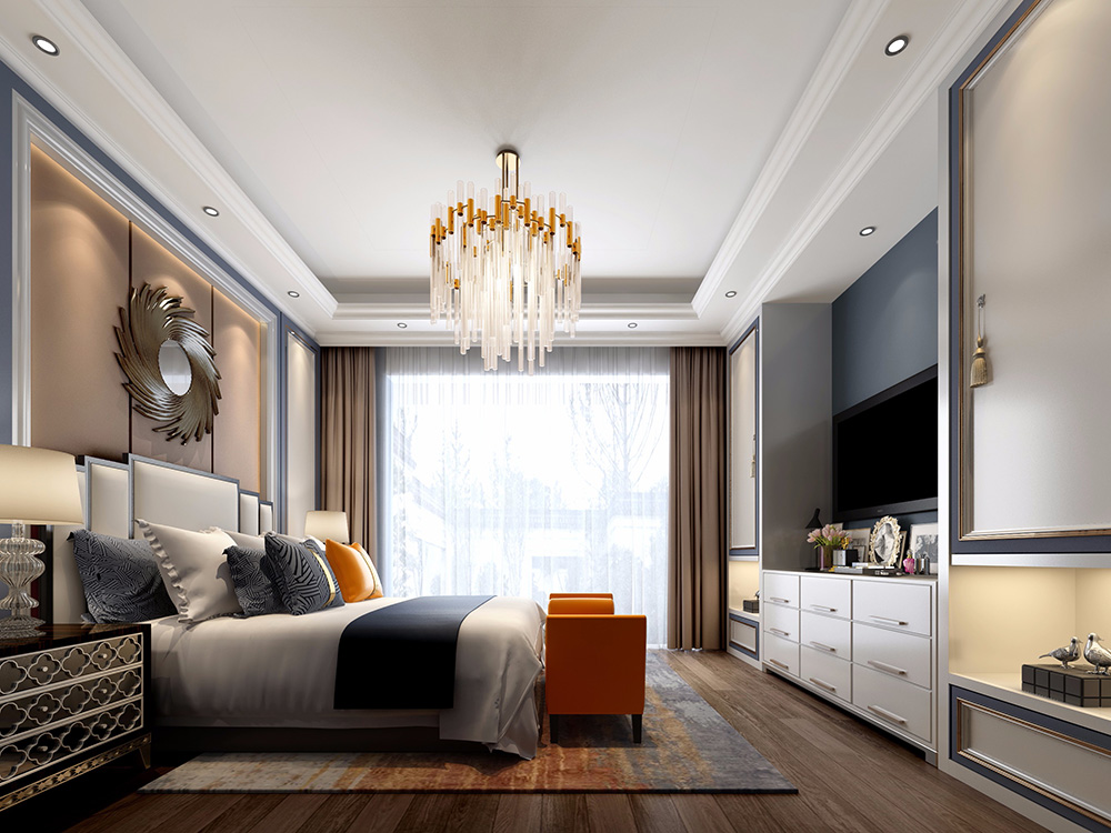 簡歐風格別墅裝修設計效果圖-萬科城別墅350平米-別墅客臥裝修設計 簡歐風格別墅裝修設計效果圖-萬科城別墅350平米-別墅客臥裝修設計