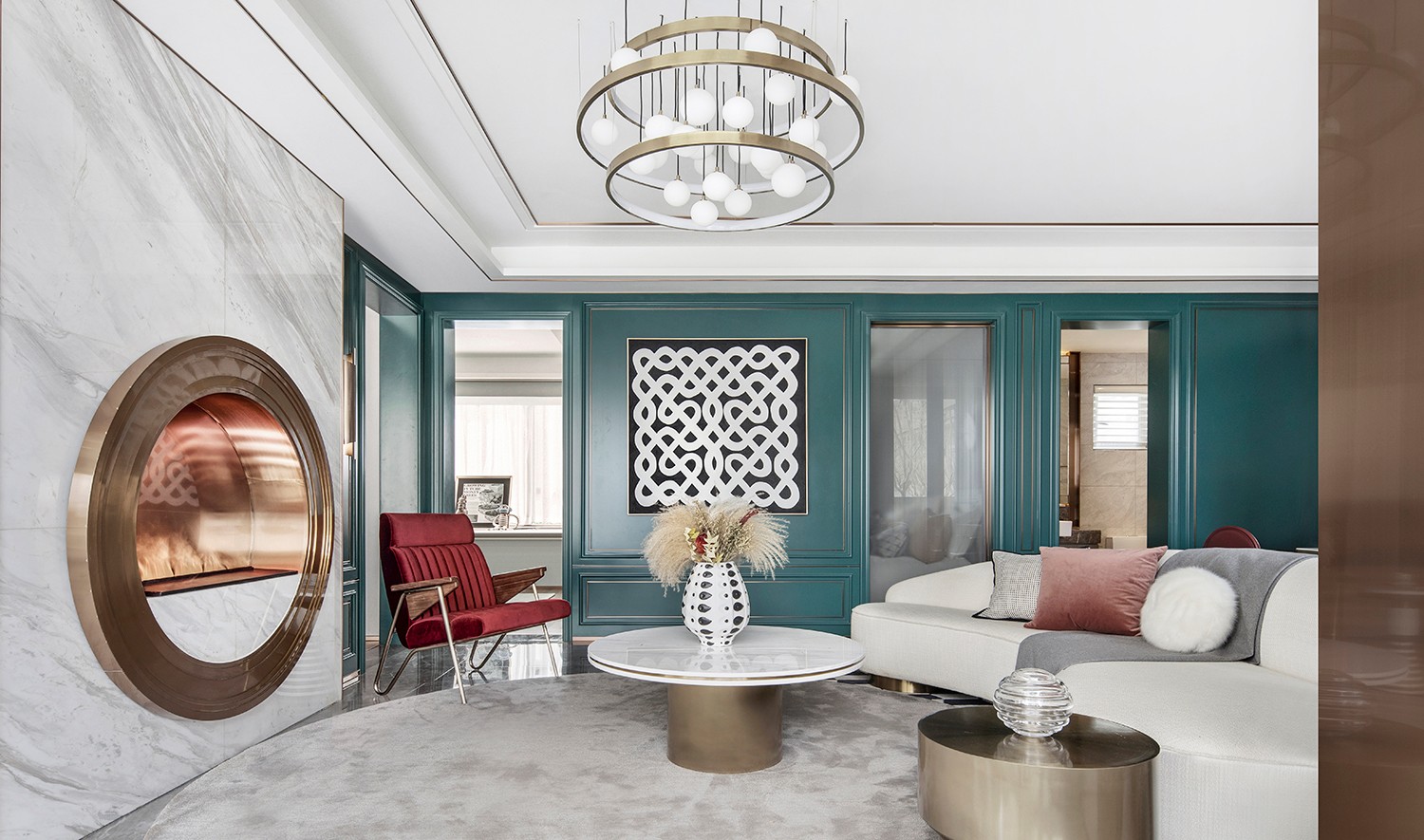 莫蘭迪輕奢風格室內設計家裝案例-客廳 莫蘭迪輕奢風格室內設計家裝案例-客廳