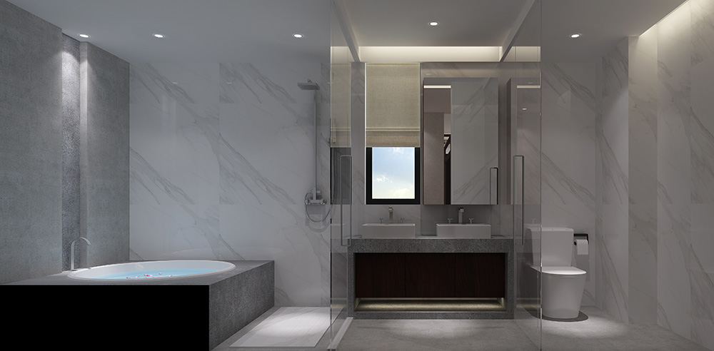 新中式風格室內裝修設計效果圖-雅頌流花君庭平層-室內主衛裝修設計 新中式風格室內裝修設計效果圖-雅頌流花君庭平層-室內主衛裝修設計