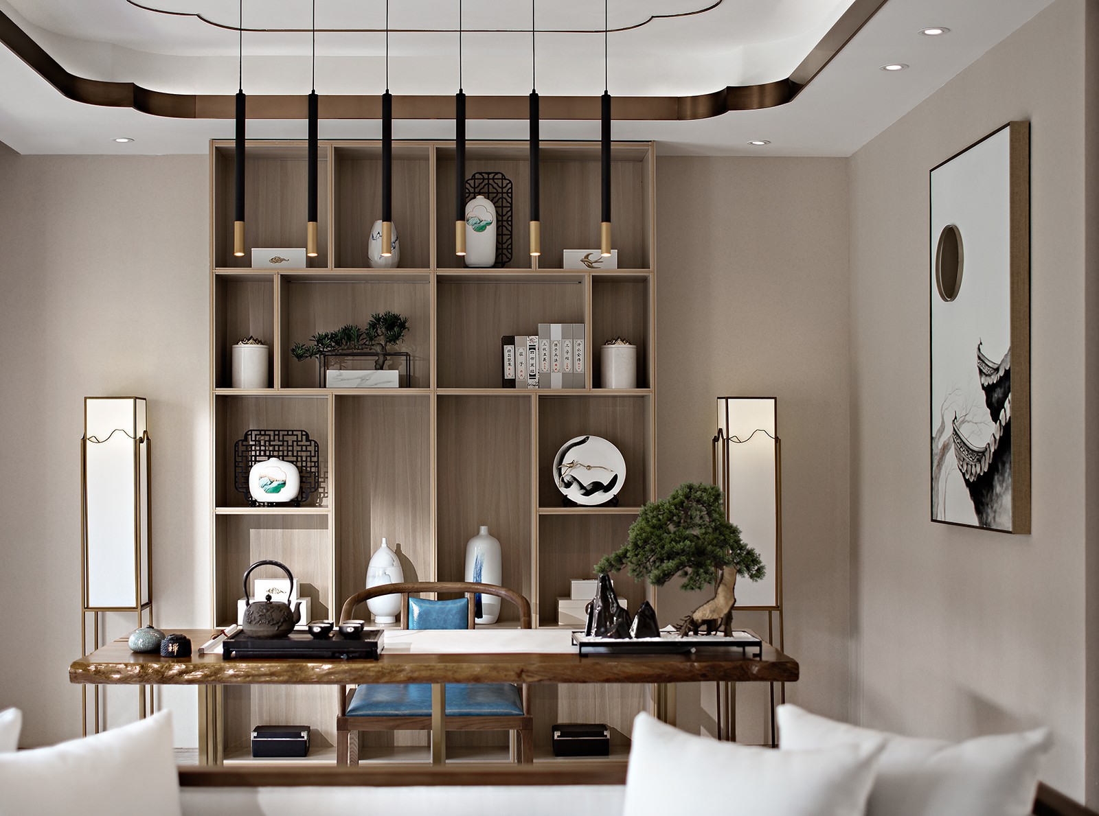 佛山裝修公司新中式風(fēng)格室內(nèi)裝修效果圖-書(shū)房 佛山裝修公司新中式風(fēng)格室內(nèi)裝修效果圖-書(shū)房