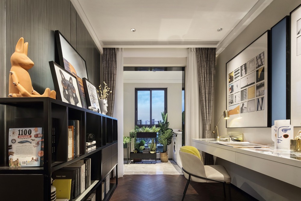 現代輕奢風格室內家裝案例效果圖-書房 現代輕奢風格室內家裝案例效果圖-書房