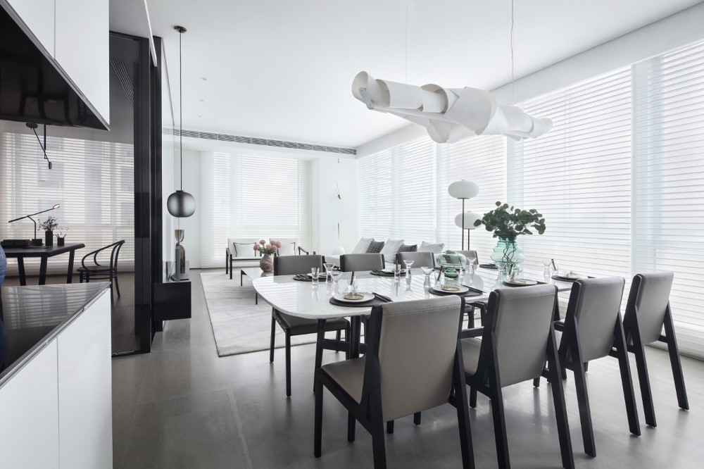簡約黑白灰風格室內設計家裝案例-餐廳 簡約黑白灰風格室內設計家裝案例-餐廳