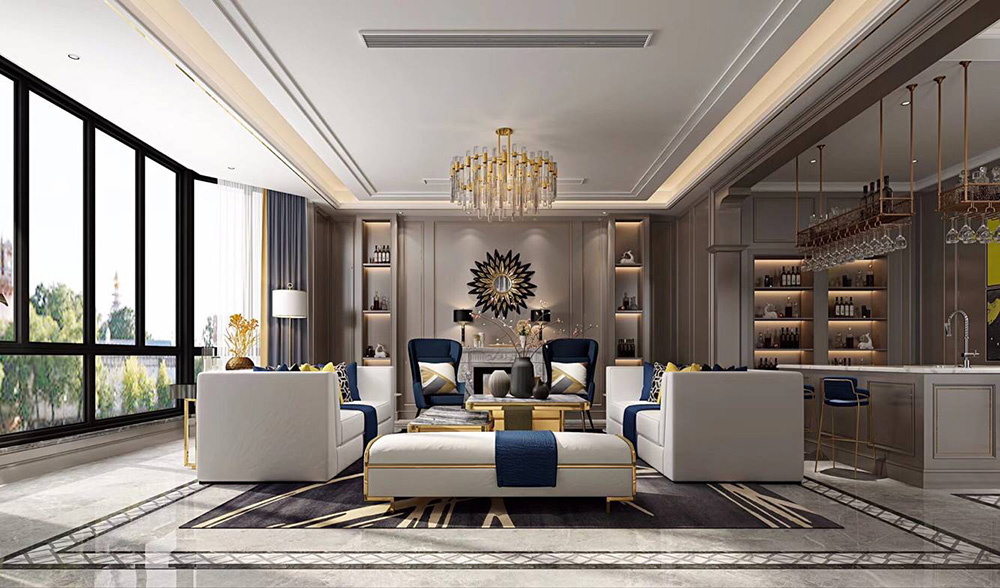 簡歐輕奢風(fēng)格別墅裝修設(shè)計效果圖-依云水岸別墅366平米-別墅裝修設(shè)計客廳 簡歐輕奢風(fēng)格別墅裝修設(shè)計效果圖-依云水岸別墅366平米-別墅裝修設(shè)計客廳