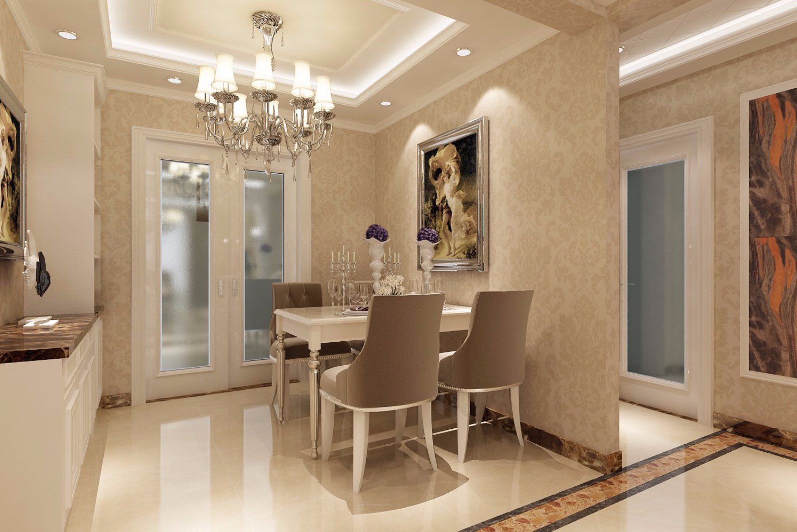 歐式輕奢風格室內設計家裝案例-餐廳 歐式輕奢風格室內設計家裝案例-餐廳