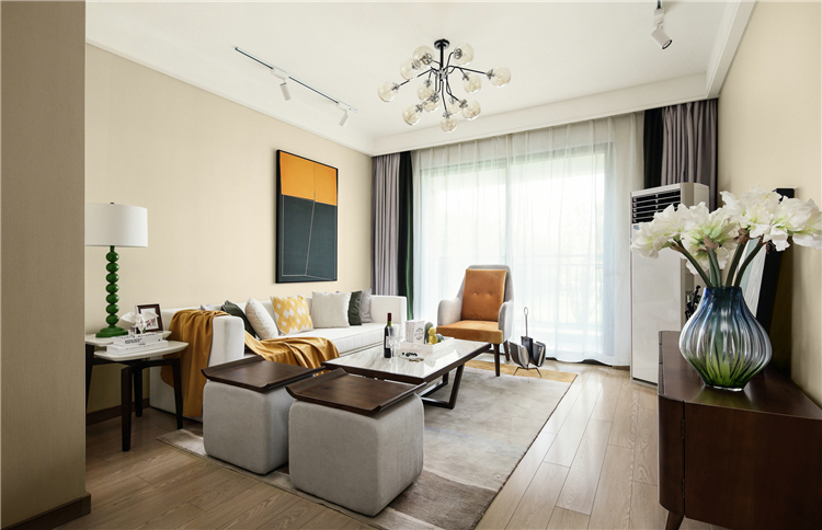 現代輕奢風格室內家裝案例效果圖-客廳 現代輕奢風格室內家裝案例效果圖-客廳