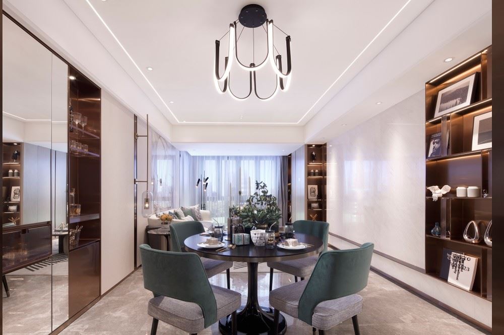 江門市長福街住宅樓輕奢風格四居室裝修案例