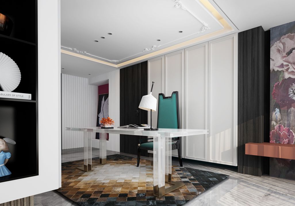 時尚輕奢風格家裝設計室內裝修效果圖-書房 時尚輕奢風格家裝設計室內裝修效果圖-書房