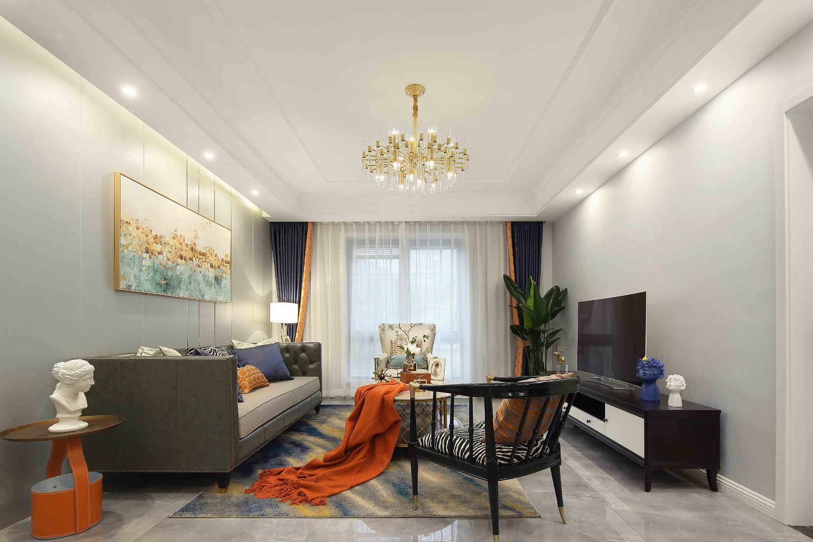 美式輕奢風(fēng)格家裝設(shè)計室內(nèi)裝修效果圖-客廳 美式輕奢風(fēng)格家裝設(shè)計室內(nèi)裝修效果圖-客廳