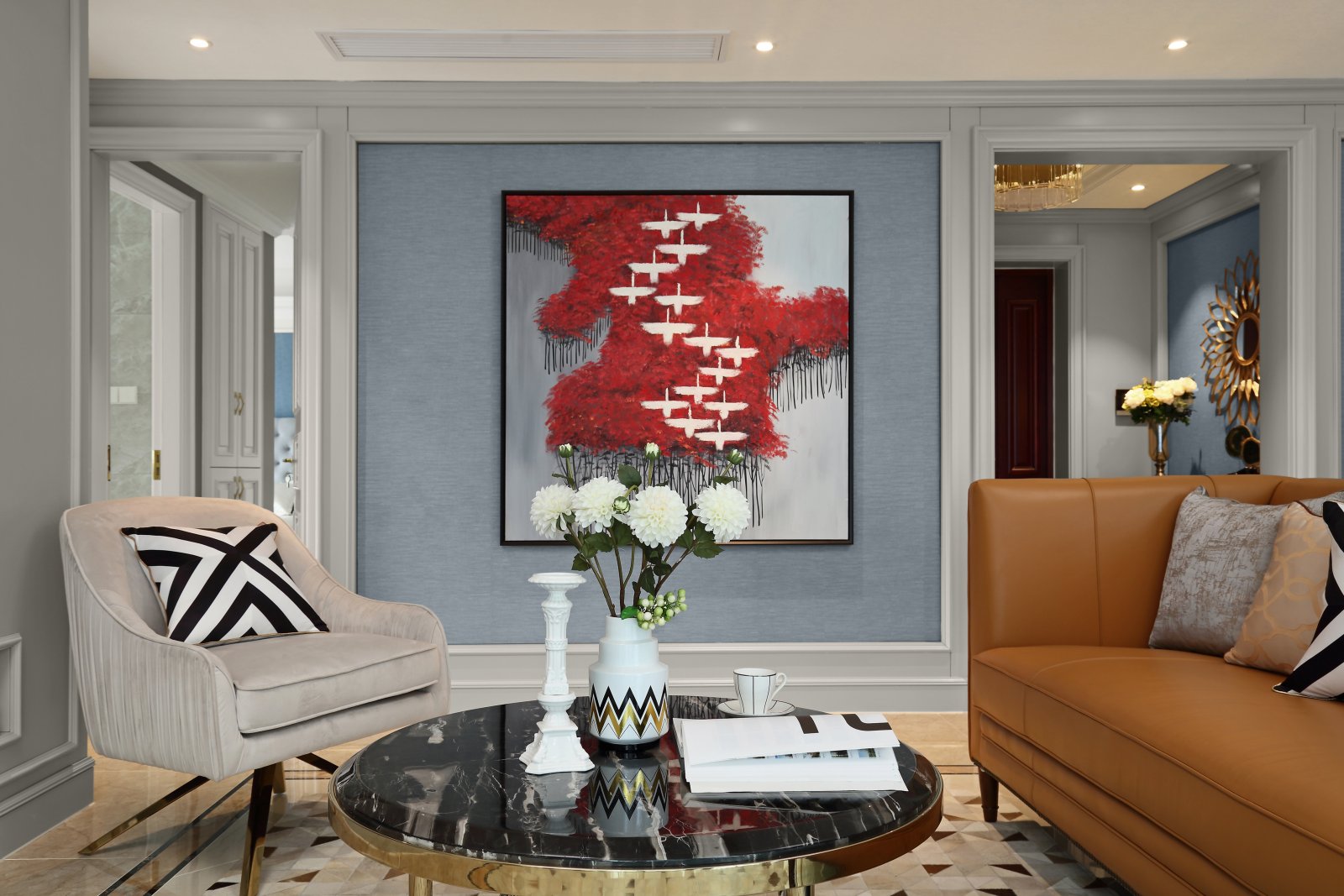 現代輕奢風格家裝設計室內裝修效果圖-客廳茶幾 現代輕奢風格家裝設計室內裝修效果圖-客廳茶幾