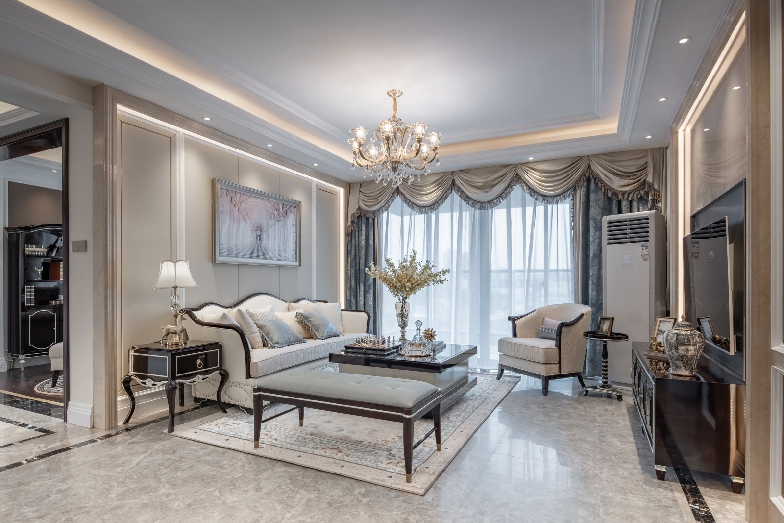 現代法式風格室內設計家裝案例-客廳 現代法式風格室內設計家裝案例-客廳