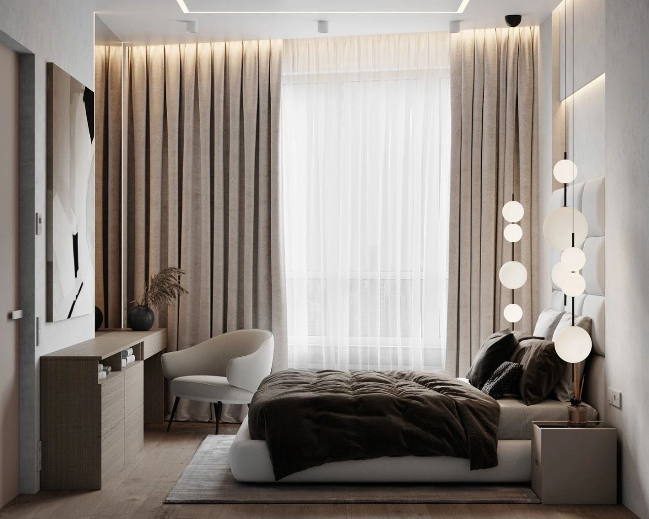 現代簡約風格室內設計家裝案例-臥室 現代簡約風格室內設計家裝案例-臥室