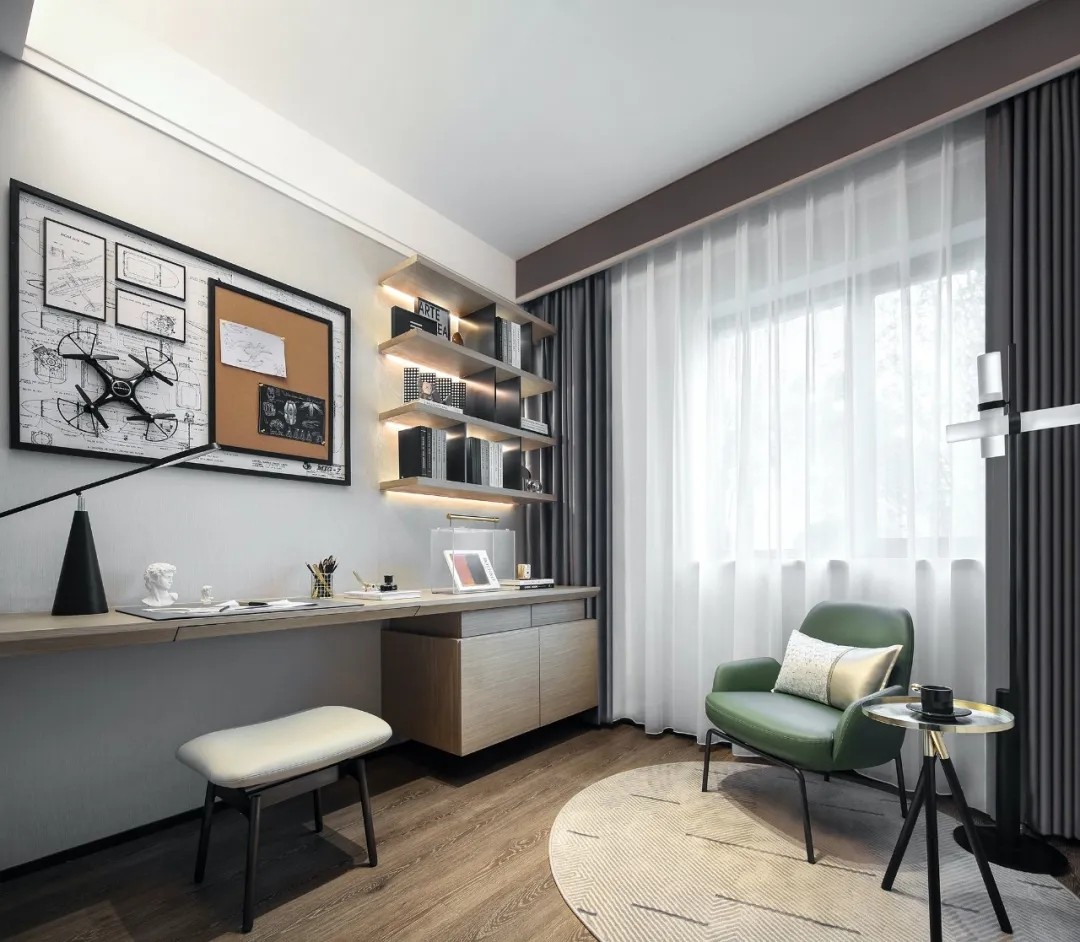 現(xiàn)代輕奢風(fēng)格家裝設(shè)計室內(nèi)裝修效果圖-書房 現(xiàn)代輕奢風(fēng)格家裝設(shè)計室內(nèi)裝修效果圖-書房