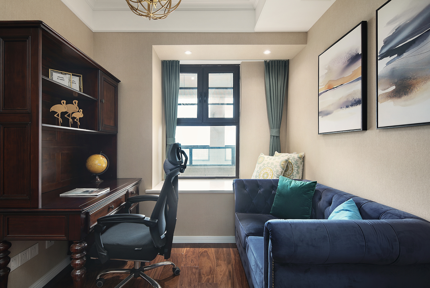 佛山裝修公司美式風格室內裝修效果圖-書房 佛山裝修公司美式風格室內裝修效果圖-書房