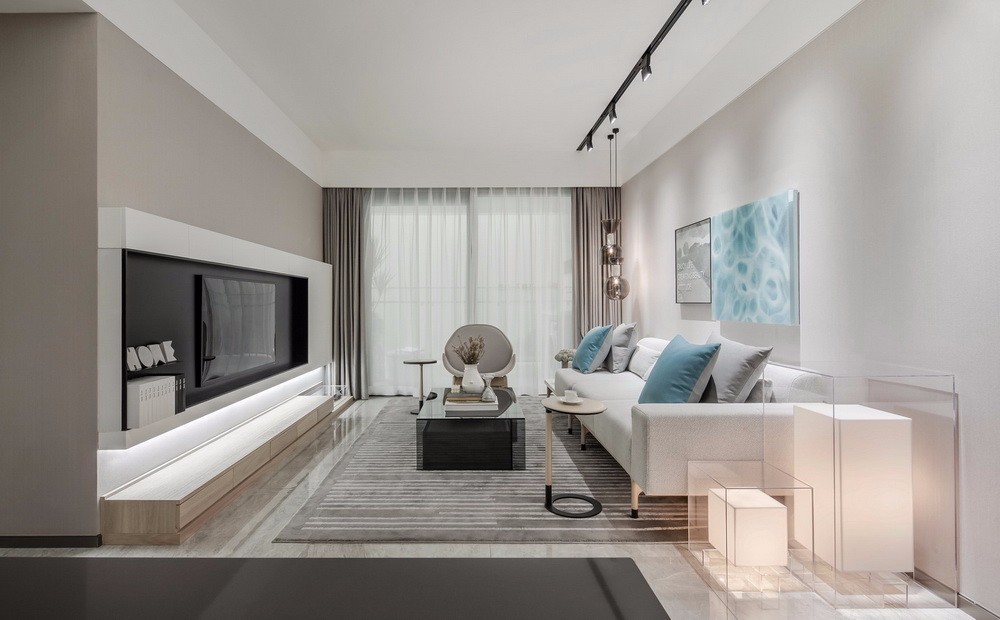 現代簡約風格室內家裝案例效果圖-客廳 現代簡約風格室內家裝案例效果圖-客廳
