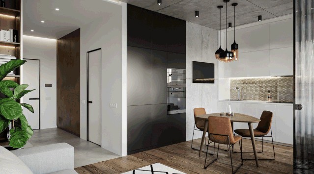 裝修案例現代簡約風格公寓裝修效果圖-餐廳 裝修案例現代簡約風格公寓裝修效果圖-餐廳