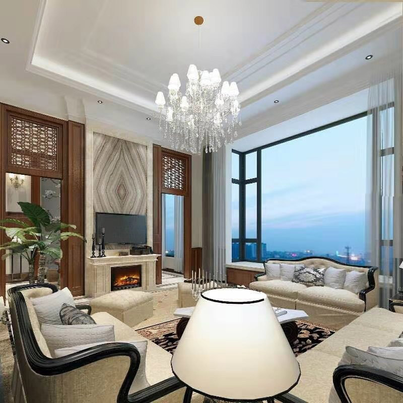 美式鄉村風格室內裝修效果圖-學府一號復式230平米-客廳 美式鄉村風格室內裝修效果圖-學府一號復式230平米-客廳