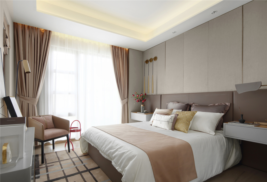 現代輕奢風格室內家裝案例效果圖-次臥 現代輕奢風格室內家裝案例效果圖-次臥