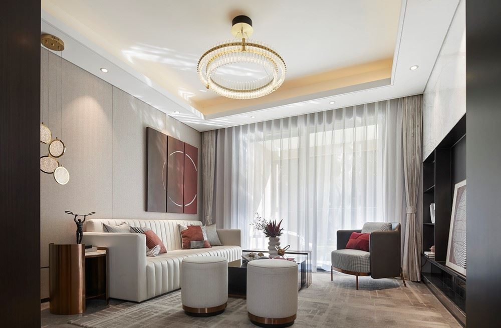 江門市柏麗灣輕奢風(fēng)格三居室裝修案例