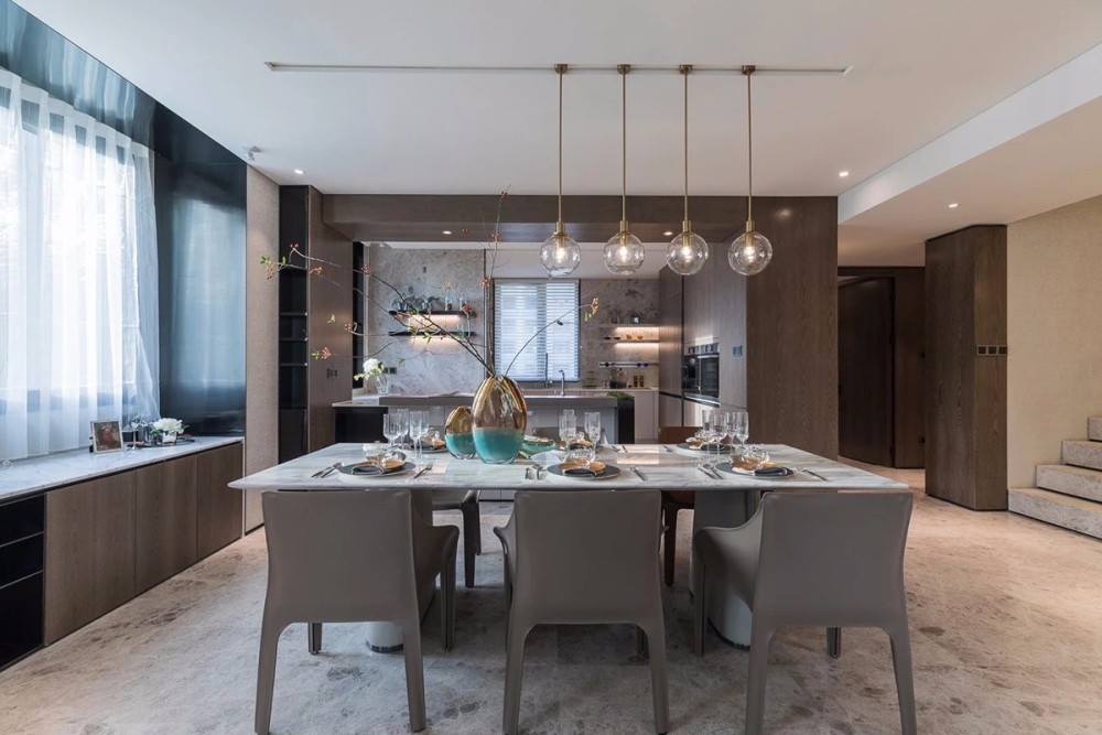 現代輕奢風格室內設計家裝案例-餐廳 現代輕奢風格室內設計家裝案例-餐廳