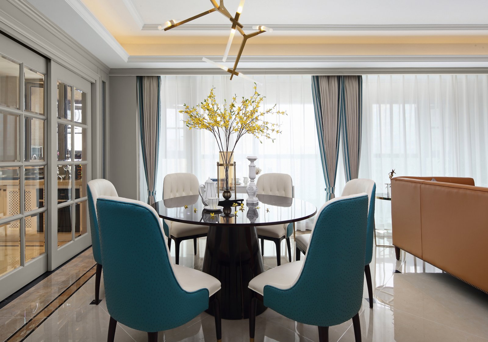 現代輕奢風格家裝設計室內裝修效果圖-餐廳 現代輕奢風格家裝設計室內裝修效果圖-餐廳