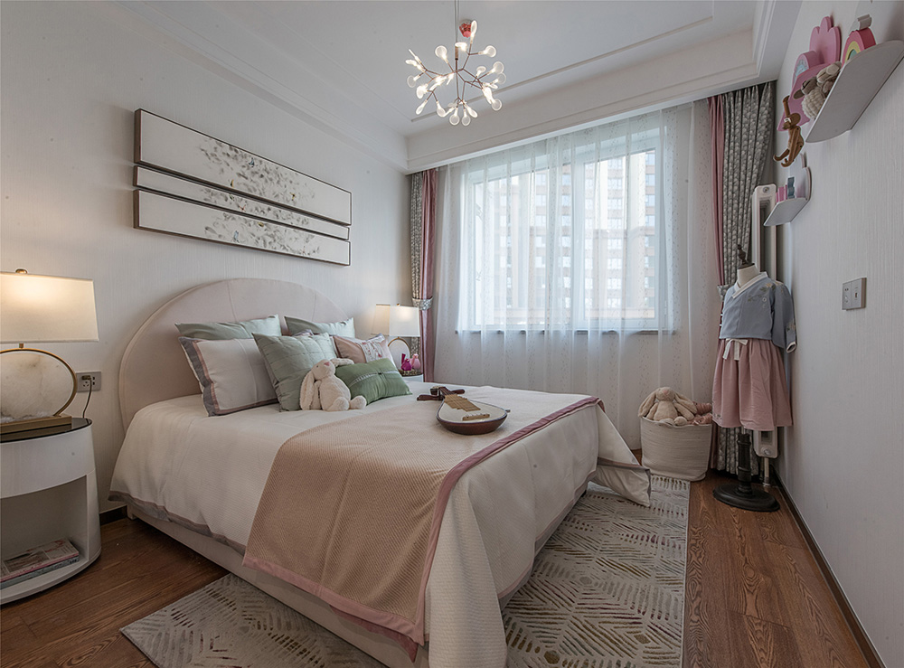南寧華發(fā)國賓壹號三居144平米新中式風(fēng)格室內(nèi)裝修案例-公主房 南寧華發(fā)國賓壹號三居144平米新中式風(fēng)格室內(nèi)裝修案例-公主房