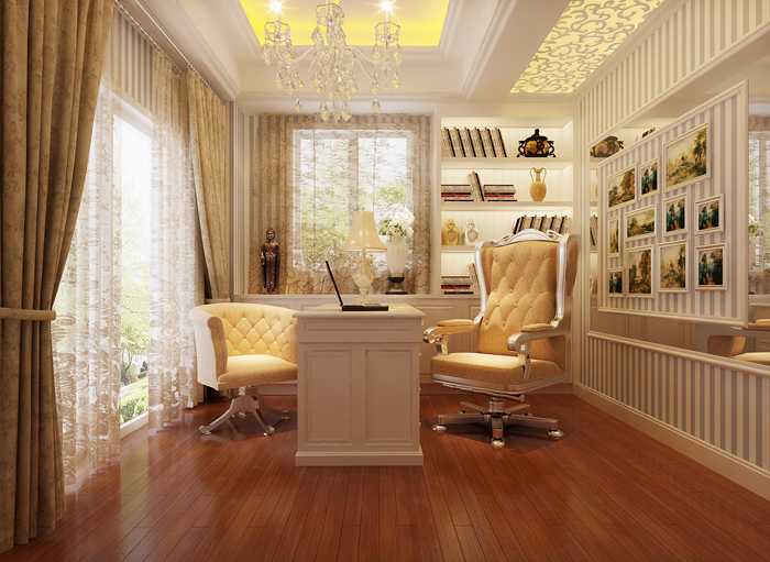 佛山裝修公司現代歐式風格別墅裝修效果圖-書房 佛山裝修公司現代歐式風格別墅裝修效果圖-書房