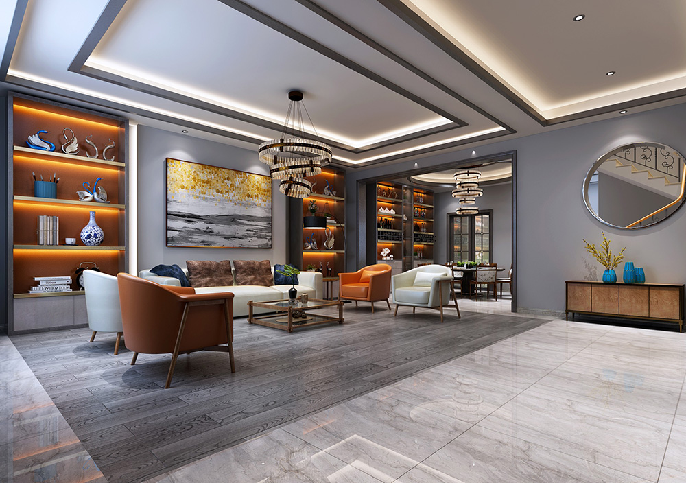 簡歐輕奢風(fēng)格別墅裝修設(shè)計效果圖-依云水岸別墅366平米-別墅裝修設(shè)計客廳 簡歐輕奢風(fēng)格別墅裝修設(shè)計效果圖-依云水岸別墅366平米-別墅裝修設(shè)計客廳