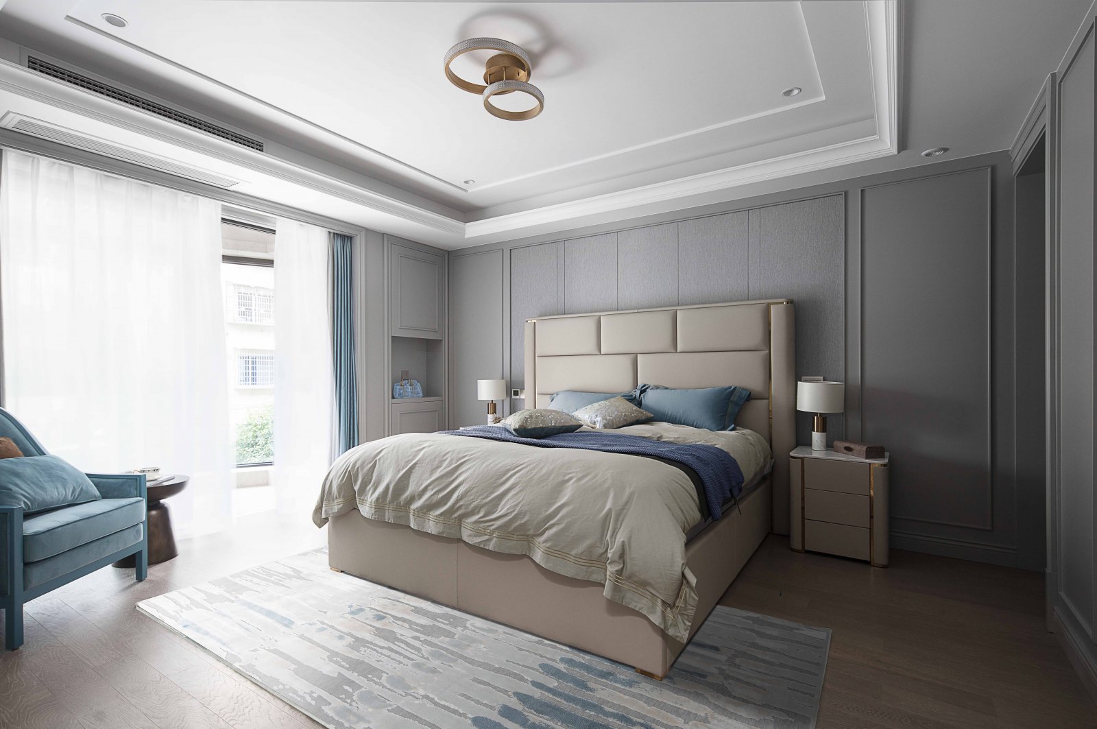 裝修案例現代輕奢風格室內裝修效果圖-主臥 裝修案例現代輕奢風格室內裝修效果圖-主臥