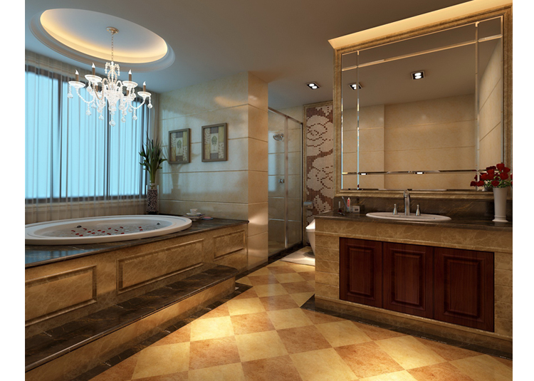 歐式風格室內裝修設計效果圖-萬科金域藍灣四居192平米-室內衛生間裝修設計 歐式風格室內裝修設計效果圖-萬科金域藍灣四居192平米-室內衛生間裝修設計