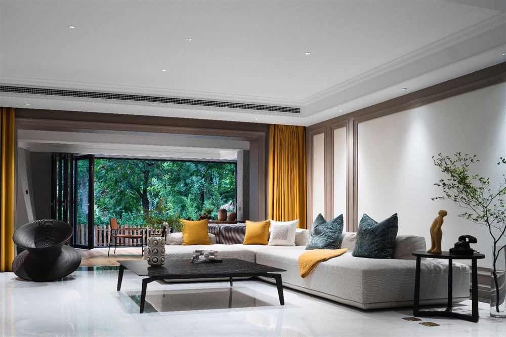 江門市寶庭園美式風格三居室裝修案例