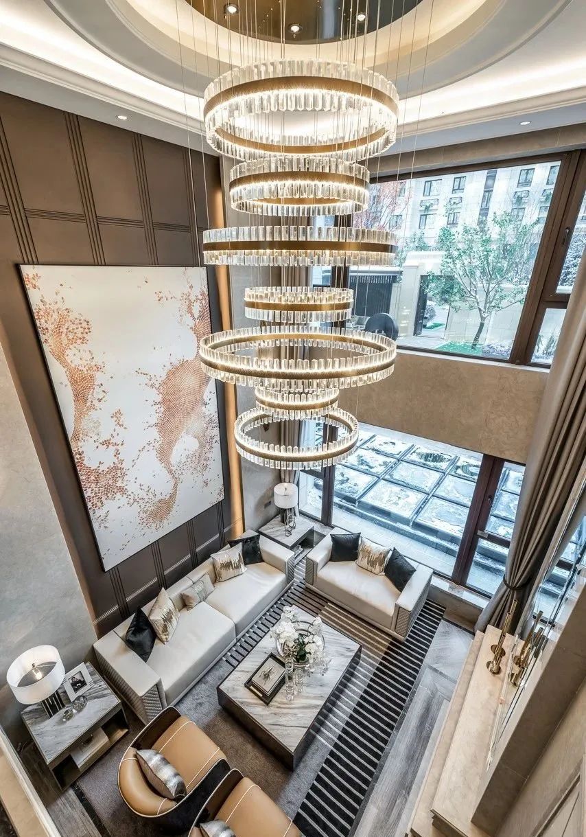 佛山裝修公司現(xiàn)代輕奢風格別墅裝修效果圖-客廳 佛山裝修公司現(xiàn)代輕奢風格別墅裝修效果圖-客廳