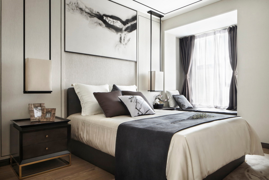 新中式風格室內家裝案例效果圖-臥室 新中式風格室內家裝案例效果圖-臥室