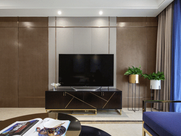 現代輕奢風格室內裝修效果圖-萬科金域藍灣四居143平米-室內背景墻裝修設計 現代輕奢風格室內裝修效果圖-萬科金域藍灣四居143平米-室內背景墻裝修設計