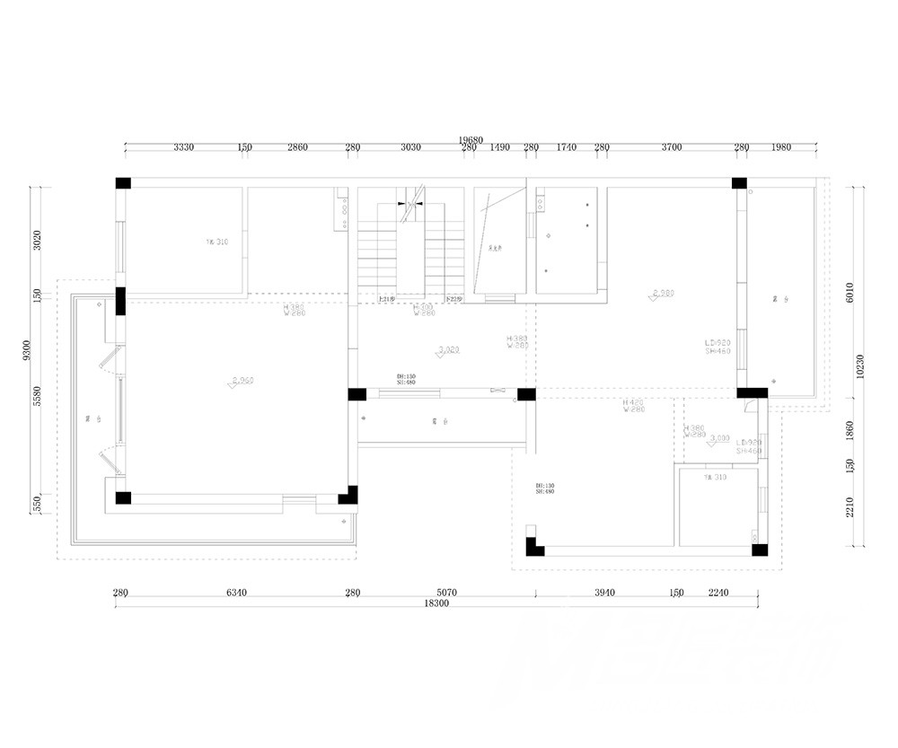 別墅二層平面圖 別墅二層平面圖