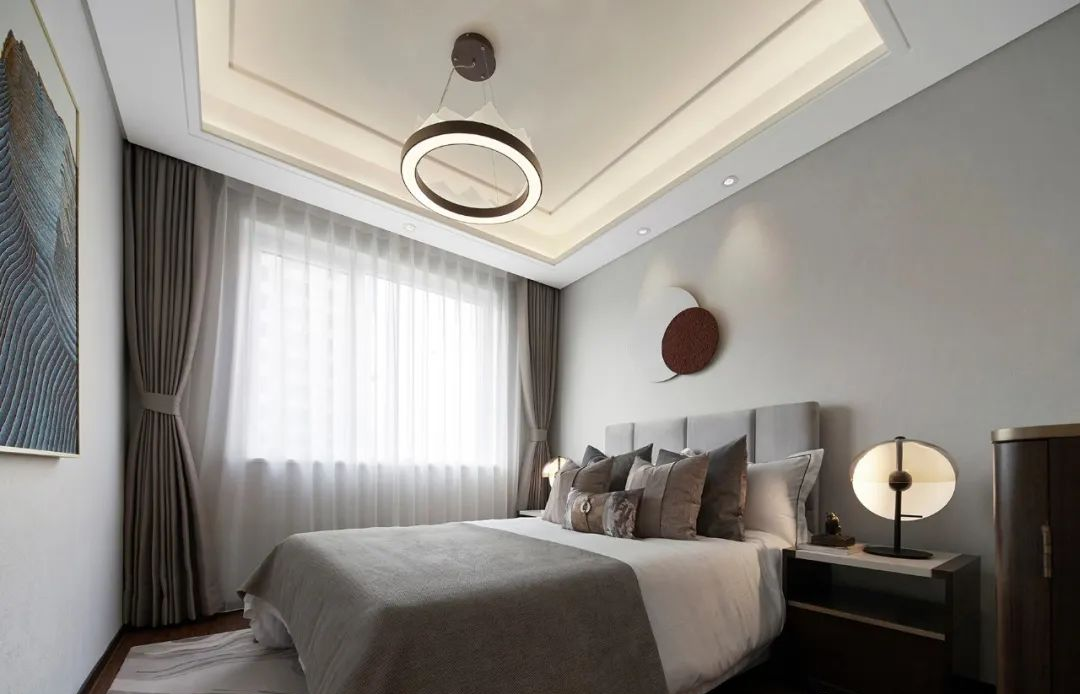 現(xiàn)代新中式風格室內設計家裝案例-臥室 現(xiàn)代新中式風格室內設計家裝案例-臥室