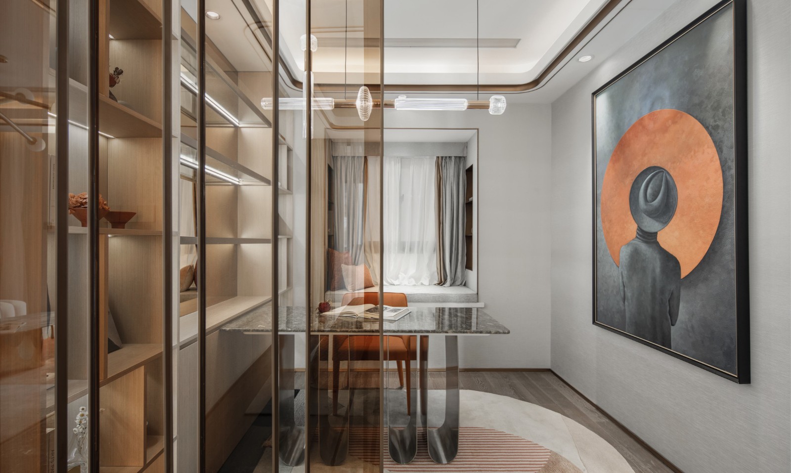 現(xiàn)代輕奢風(fēng)格室內(nèi)設(shè)計(jì)家裝案例-書(shū)房 現(xiàn)代輕奢風(fēng)格室內(nèi)設(shè)計(jì)家裝案例-書(shū)房